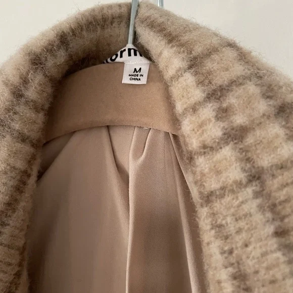 Reformation Plaid Tan Coat - Picture 14 of 14